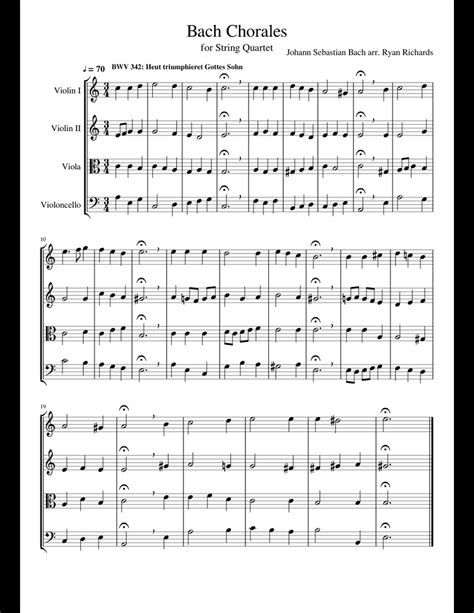 Bach Four-Part Chorales - 36 In Set (for String Quartet)